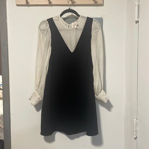 Cinq a Sept Dress Mercer Mini Shift Black / Ivory Size 4